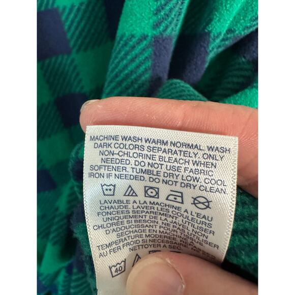 Lands end women’s fleece pullover buffalo check blue green cozycore plus size - Picture 6 of 9